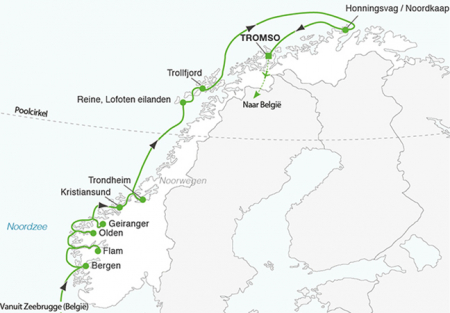 Cruise naar de Fjorden, Lofoten eilanden en de Noordkaap