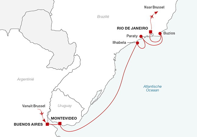Cruise van Buenos Aires tot Rio de Janeiro, tussen Tango en Bossanova